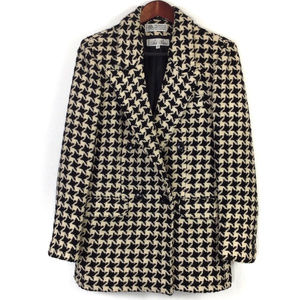 Bill Blass 100% Wool Houndstooth Blazer Vintage 10